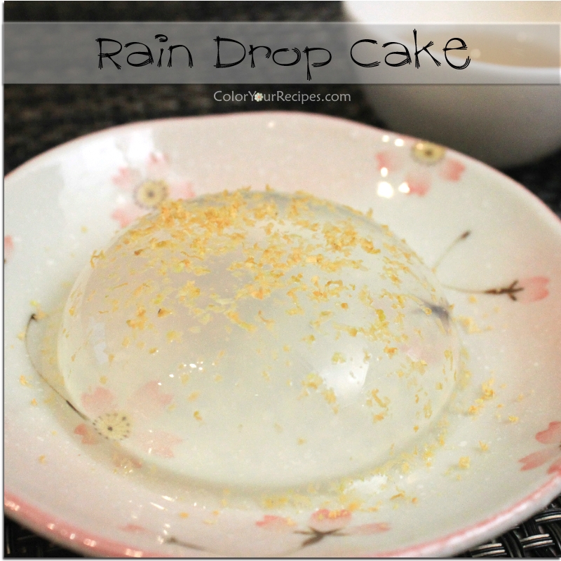 colored raindrop cake